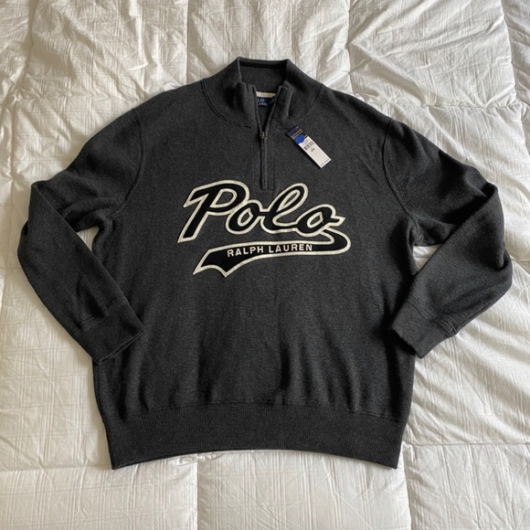 Men’s Gray Quarter Pullover Sweater Size 2XB - Picture 2 of 4